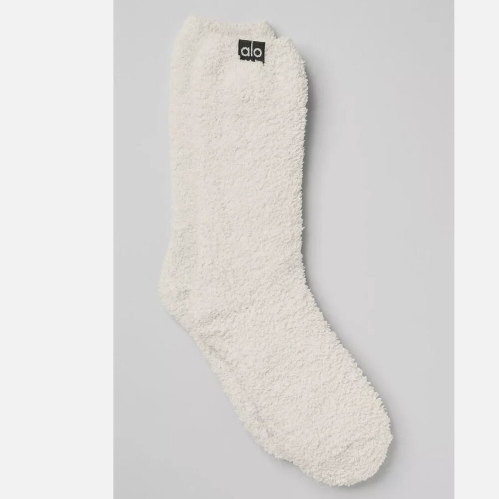 NEW Alo Yoga Plush Lush Sock in Ivory - One Size